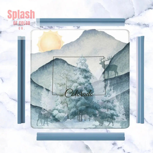 Colorado State Pride Snow Covered Mountains Mahjong Mat - Splash of Color co.