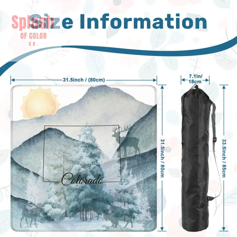 Colorado State Pride Snow Covered Mountains Mahjong Mat - Mahjong