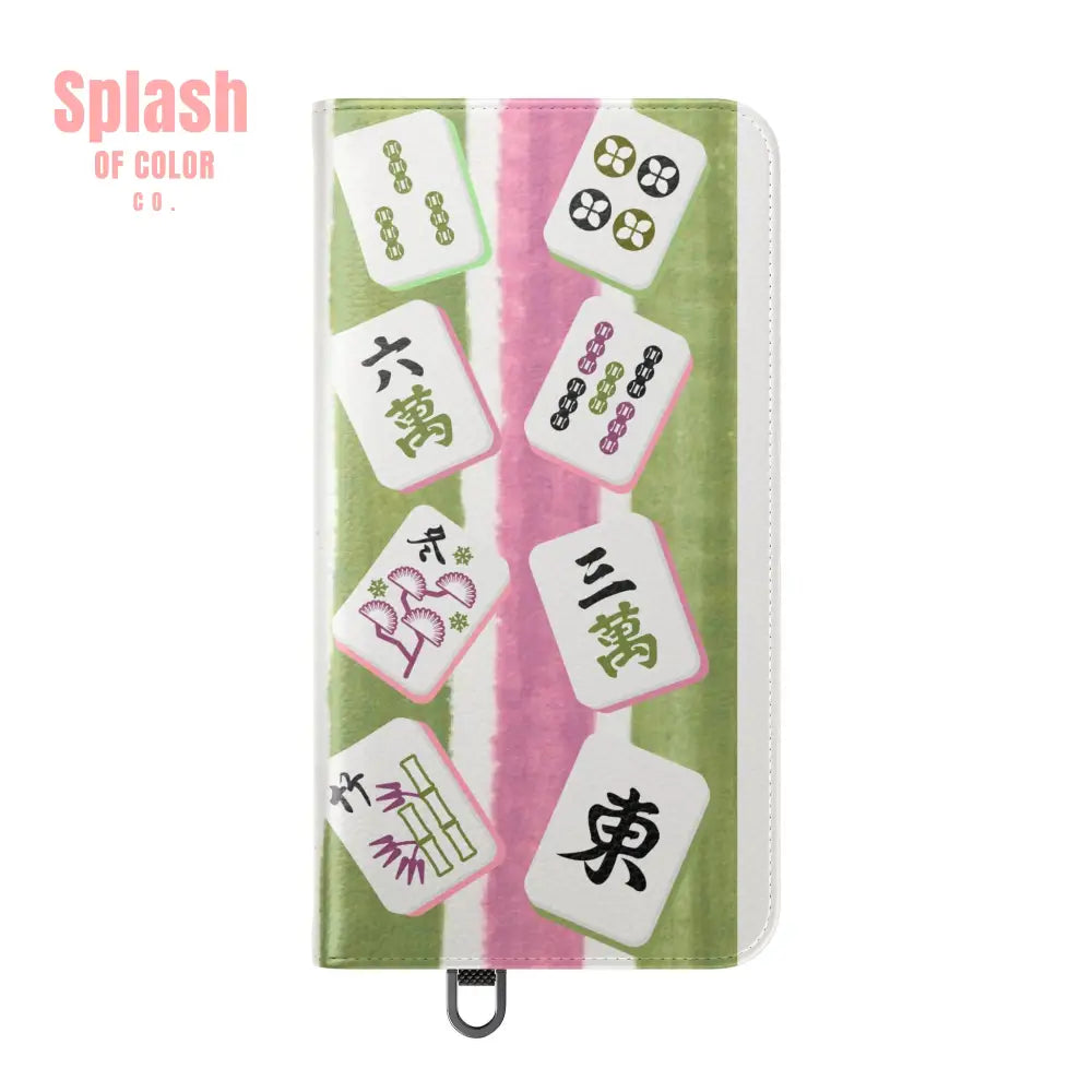 Colorful Mahjong Flip Cases for Phones Unique Phone Cover Gift for Gamers Handheld Device Protection Stylish Phone