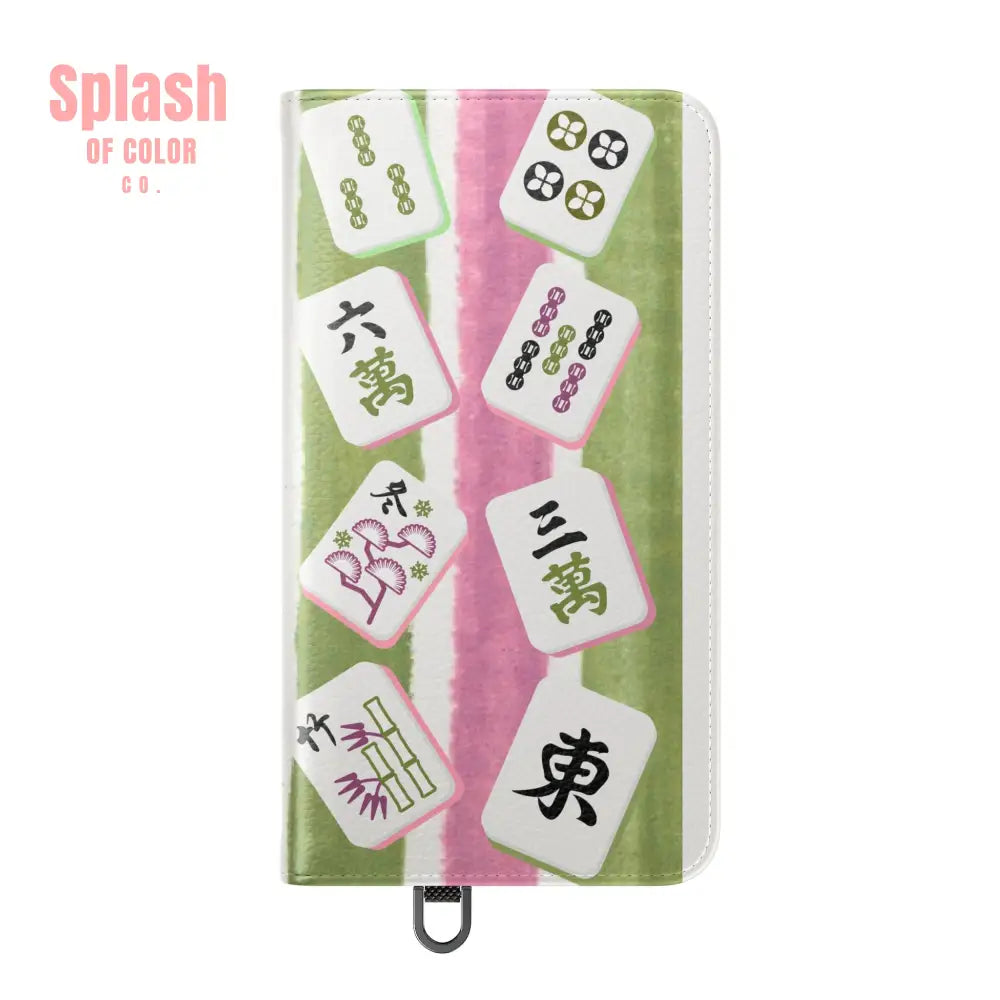 Colorful Mahjong Flip Cases for Phones Unique Phone Cover Gift for Gamers Handheld Device Protection Stylish Phone