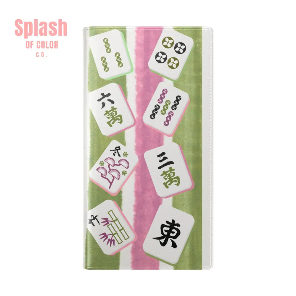 Colorful Mahjong Flip Cases for Phones Unique Phone Cover Gift for Gamers Handheld Device Protection Stylish Phone