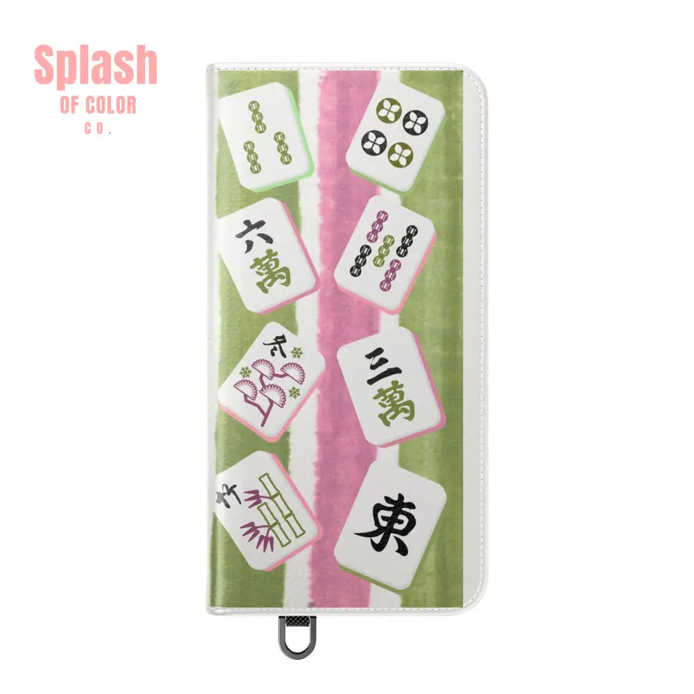 Colorful Mahjong Flip Cases for Phones Unique Phone Cover Gift for Gamers Handheld Device Protection Stylish Phone