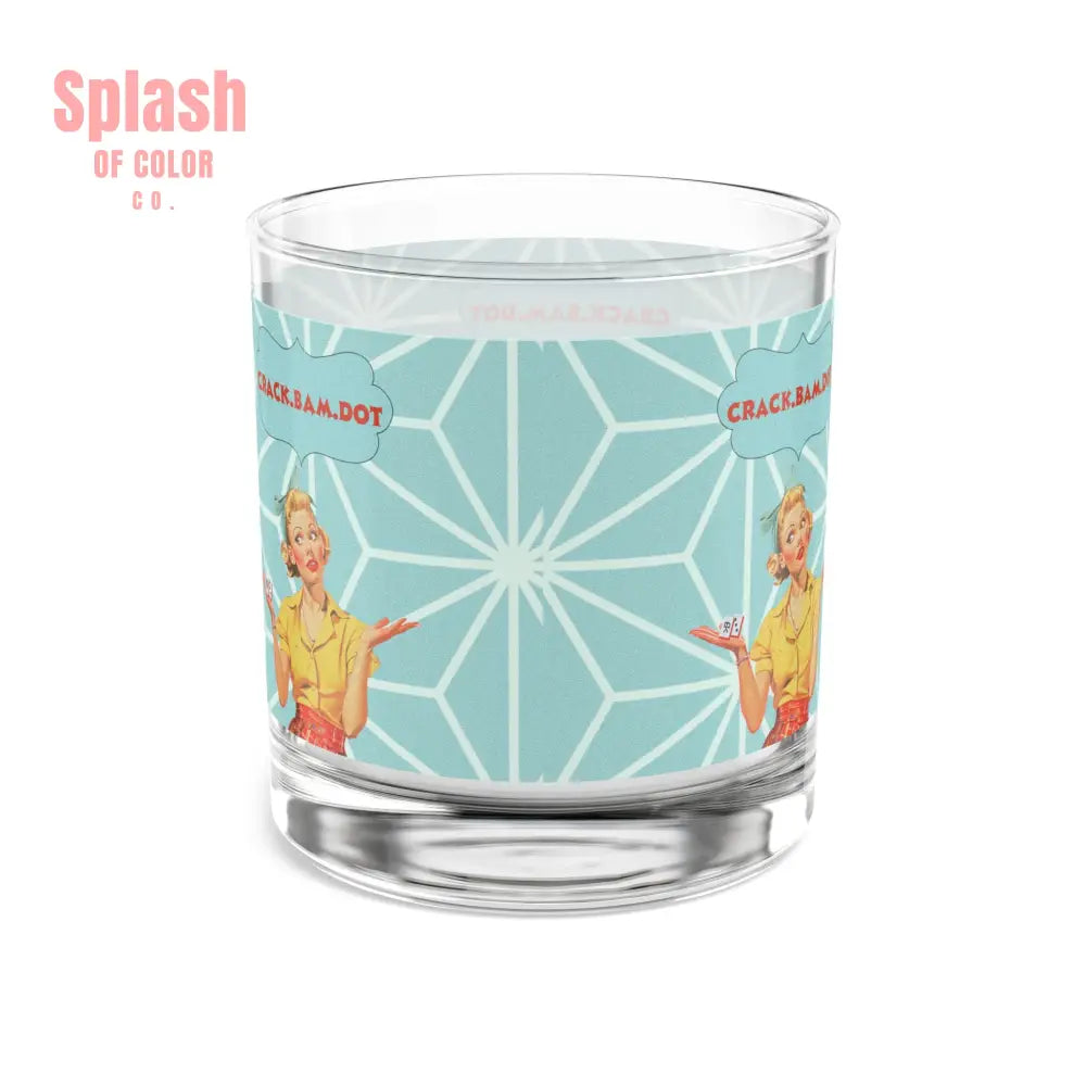 Crack Bam Dot Mahjong Bourbon Whiskey Cocktail Glassware Unique Mahjong Gift For Mahj Lovers Vintage-Inspired Rocks