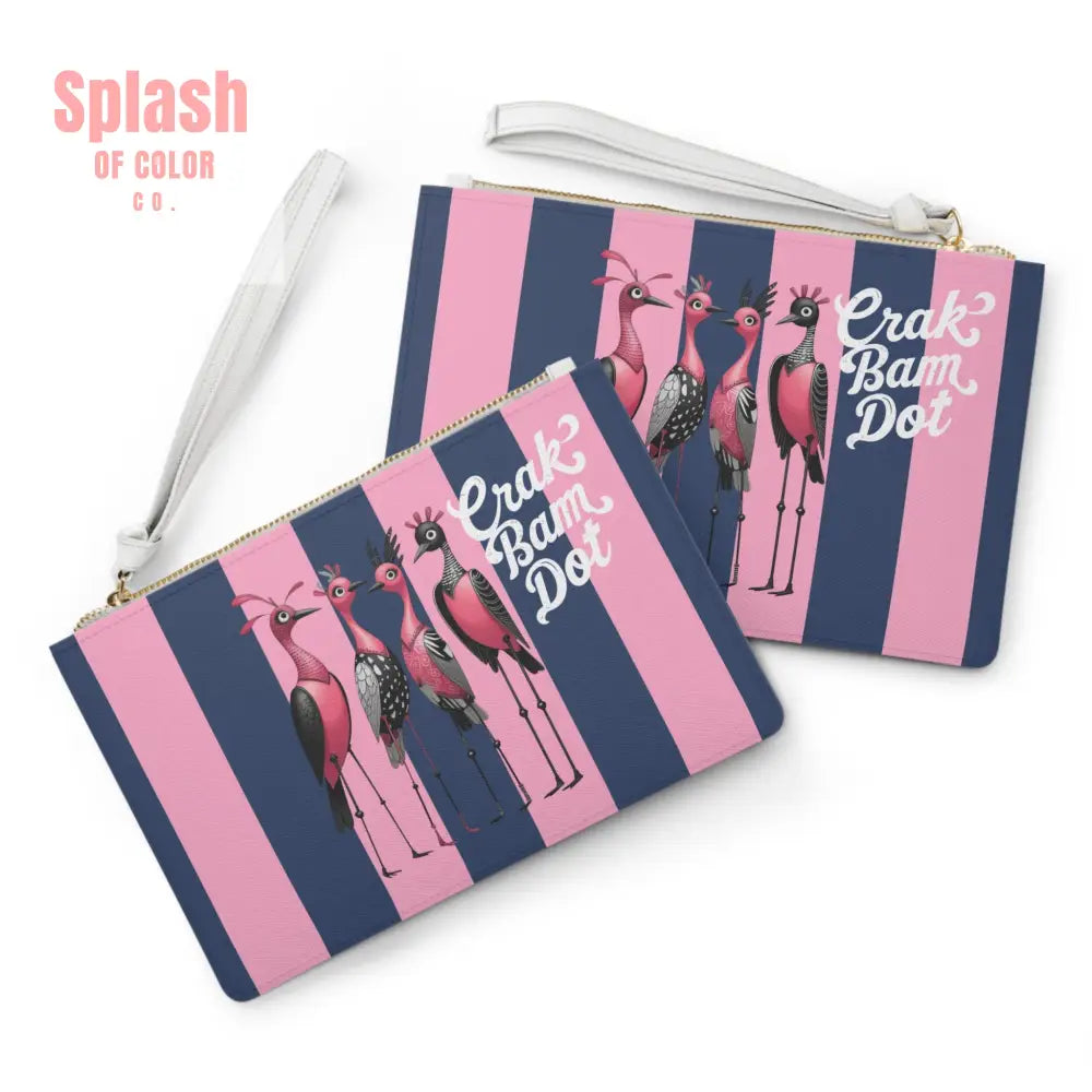 Crak Bam Dot Mahjong Clutch Chic Clutch Bag with Whimsical Flamingos Bird Queens Mahj Gift Idea One size Bags