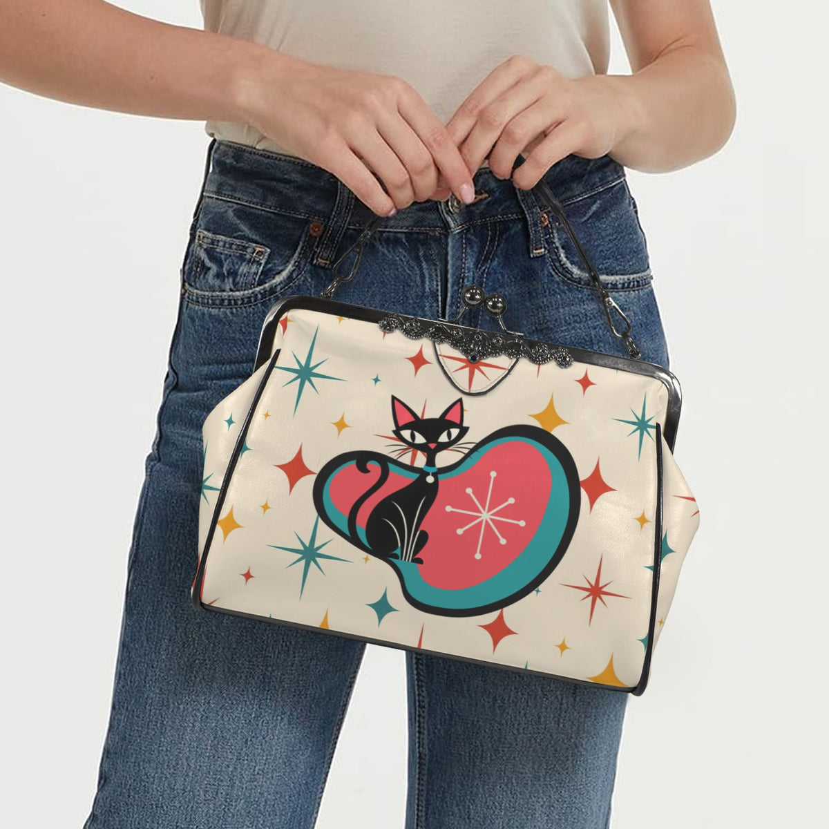 The Cat's Meow Vintage Kisslock Purse - Splash Of Mahj And Color Co.