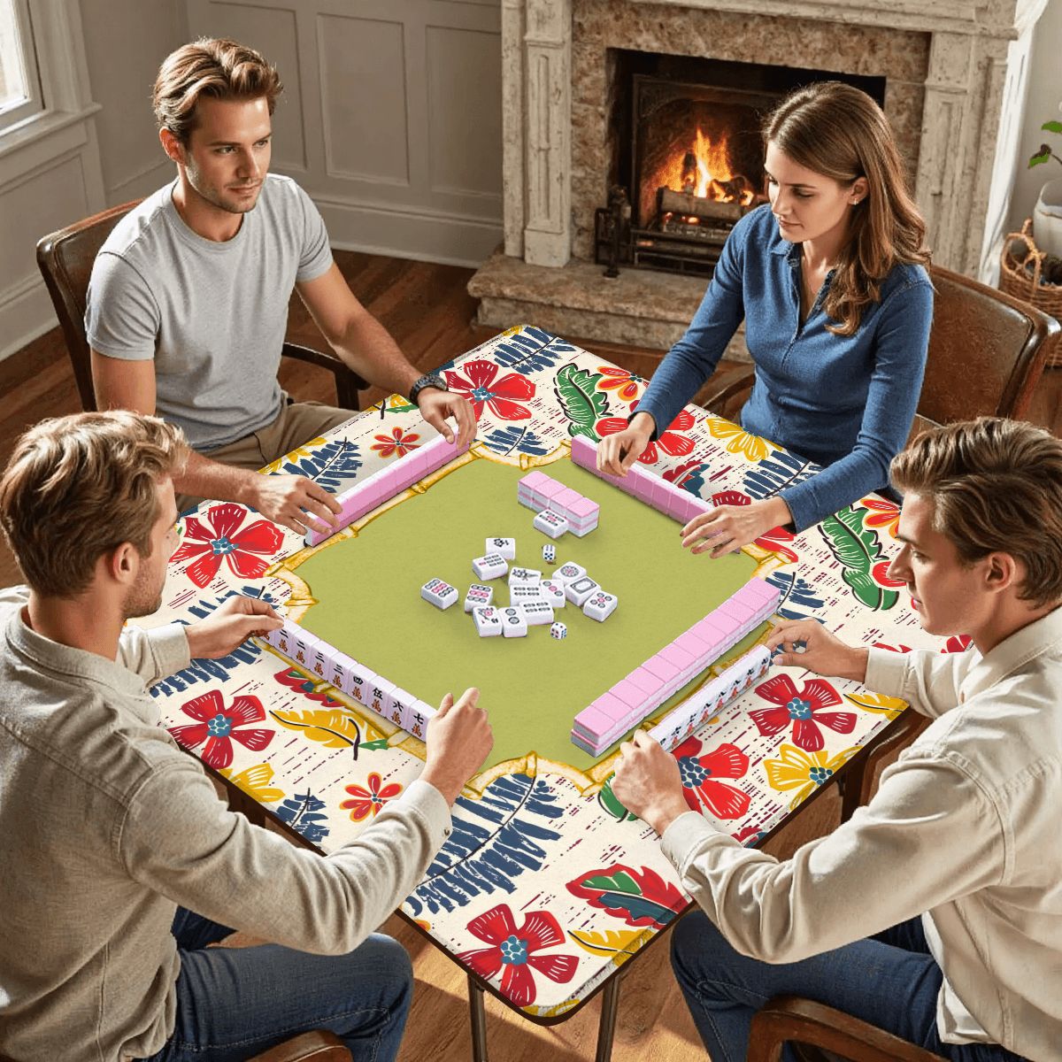 Heirloom Vintage Floral Preppy, Heritage Collection Mahjong Mat