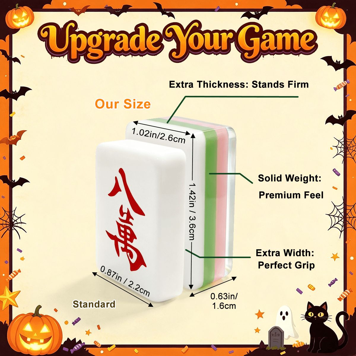 Halloween Mahjong Engraved Layered Tiles, Purple Potion Ghoulish Nights - Splash Of Mahj And Color Co.