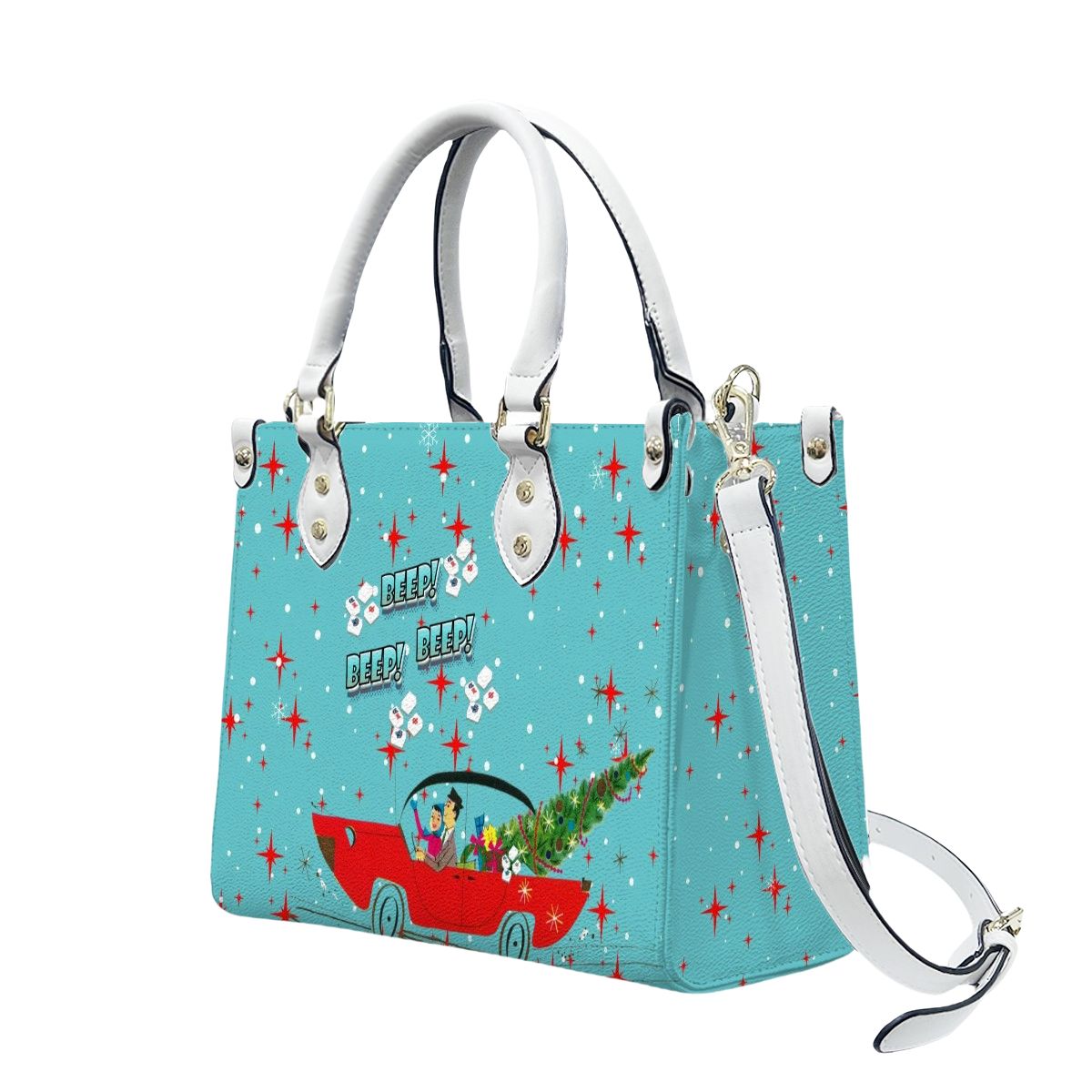 Mahjong Christmas Shoulder Arm Tote Bag, Holiday Nostalgic Whimsy Tote Bag for Women