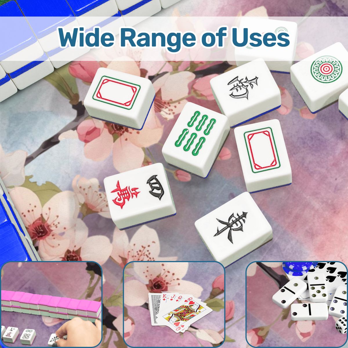 Blossoms In Bloom Pastel Watercolor Mini Mahjong Mat