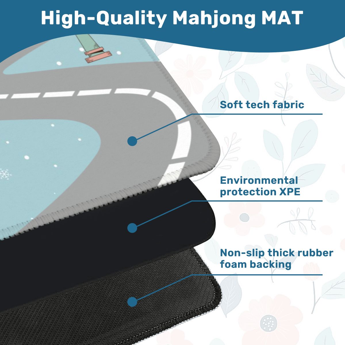 Christmas Mahjong Mat, Funny Sleigh Queen Sleigh Holiday Game Mat