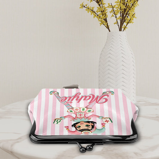 Mahjie The Lucky Mahjong Mascot Women's Leather Kiss Lock Coin Purse