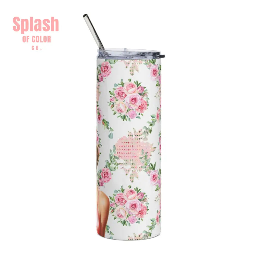 Don’t Stare at My Rack Mahjong Player Gift Funny Mahj Travel Mug Gift for Her Pink Flower Tumbler - 20oz / White - Mug