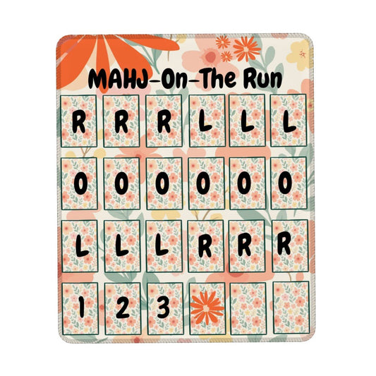 Mahj On The Run Fun Floral Mod Designed Solo Practice Mahjong Pad with Stitched Edge (Vertical) - Splash of Color Co.