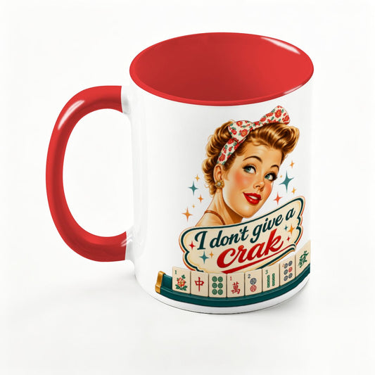 Funny Mahjong Mug, I Don't Give A Crak Large Colorful Mug (15oz) - Splash Of Mahj And Color Co.
