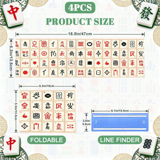 4 Mahjong Card HolderS with Line Finder, Mahj Tile Designed - Splash of Color Co.