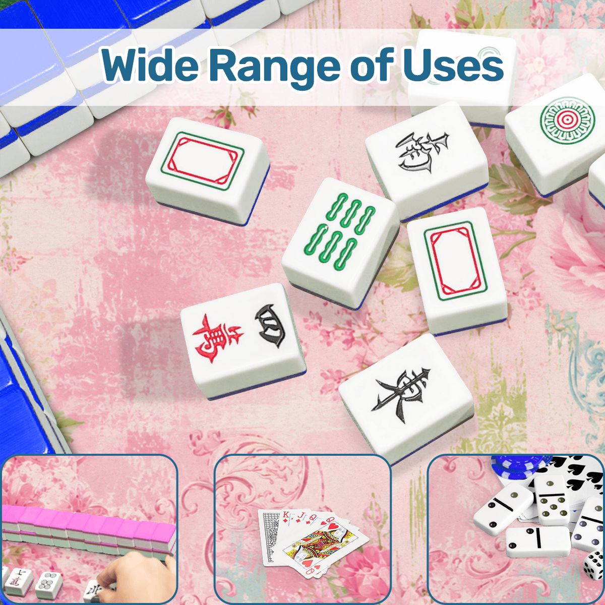 Vintage Shabbylicous Pink Floral Round Mahjong - Splash Of Mahj And Color Co.