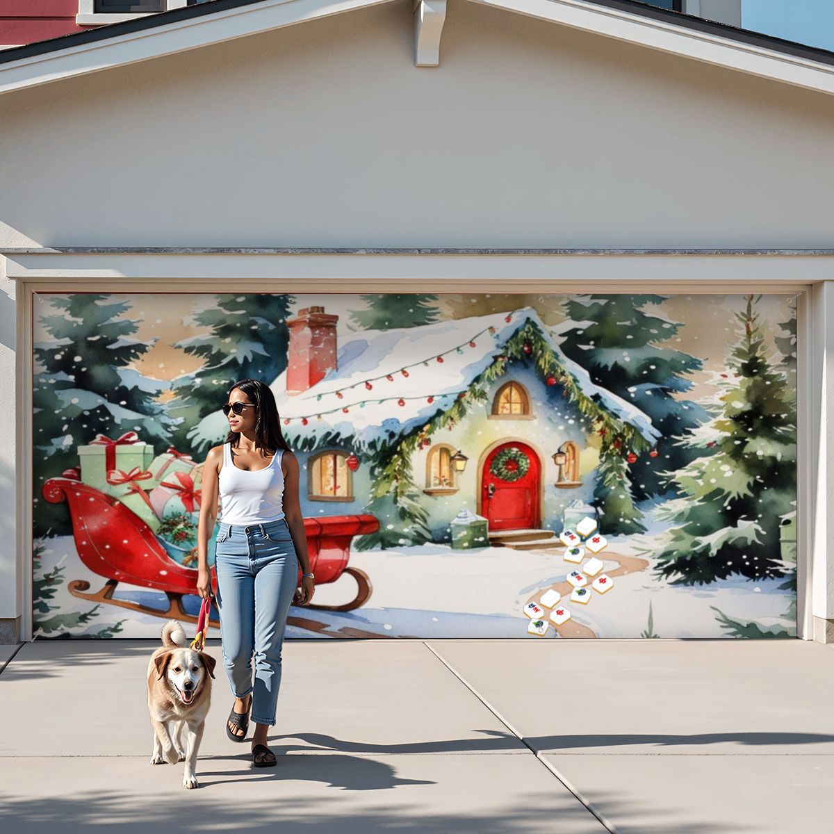 Mahjong Christmas Backdrop Banner, Focal Wall Or Garage Door Banner Backdrop