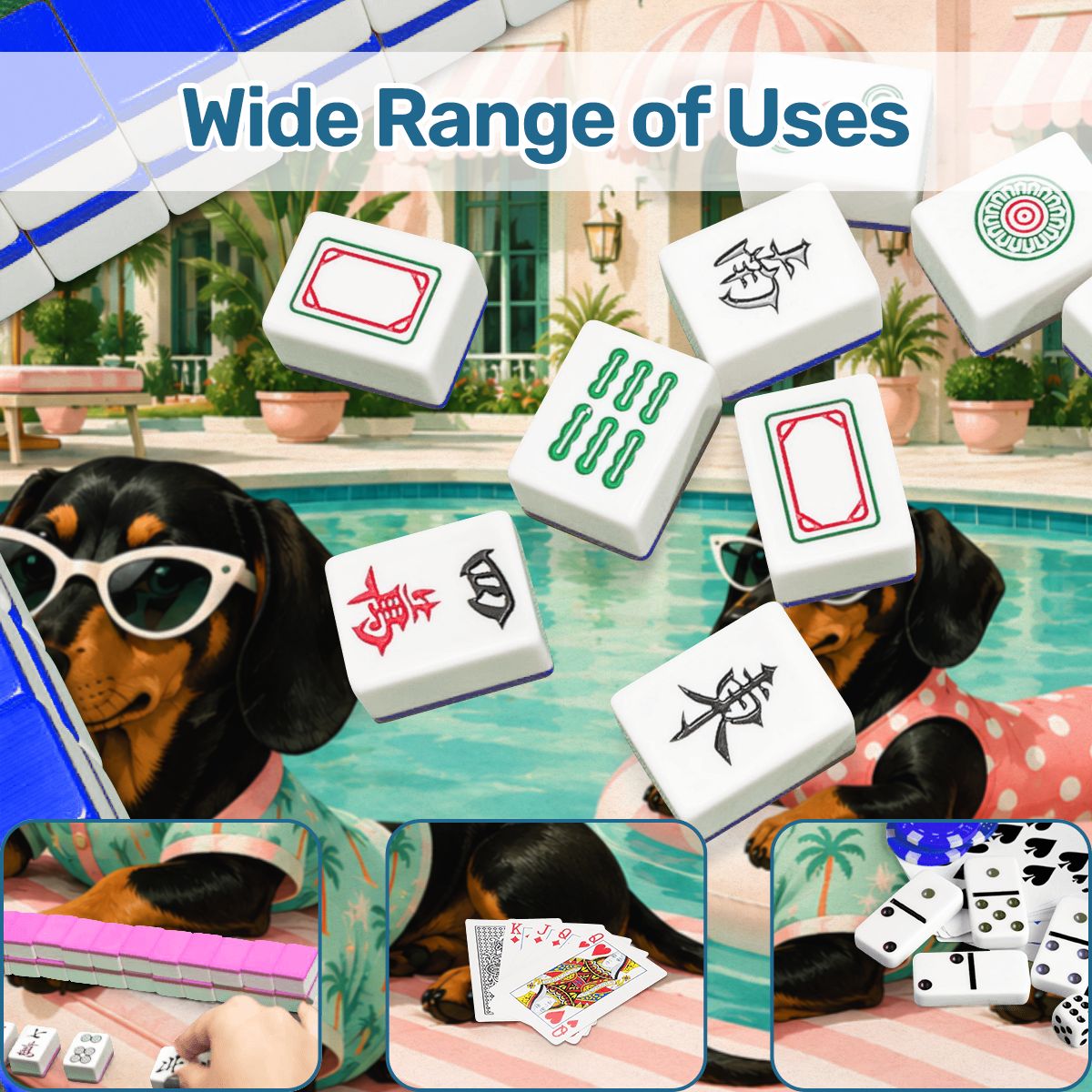 Floating At The Doxie Hotel Round Mahjong Mat