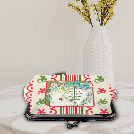 Books Nooks And Mahjong Christmas Nostalgia Women's Kiss Lock Coin Purse - Splash Of Mahj And Color Co.