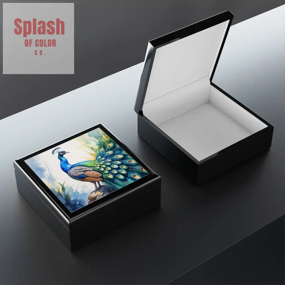 Elegant Chinoiserie Peacock Jewelry Box - Elegant Storage for Rings and Necklaces Gift for Her - Home Decor