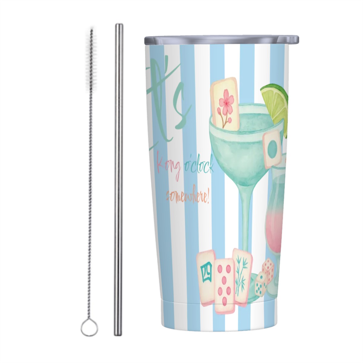 Mahjong Tumbler, Funny It;s Kong O'clock Somewhere Mahjong Gift