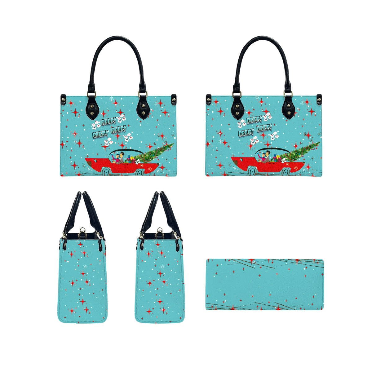 Mahjong Christmas Shoulder Arm Tote Bag, Holiday Nostalgic Whimsy Tote Bag for Women