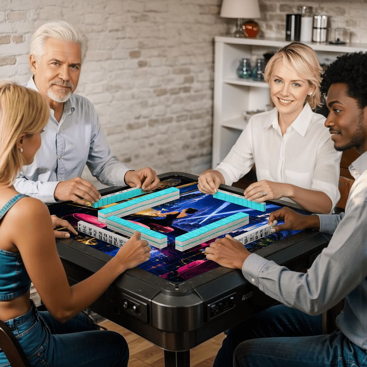 Midnight At The Oasis Art Deco Mahjong Mat
