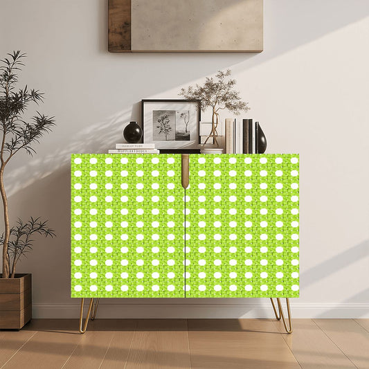 Limoncello Vintage Cane Mahjong Accessories Storage Cabinet - Splash Of Mahj And Color Co.