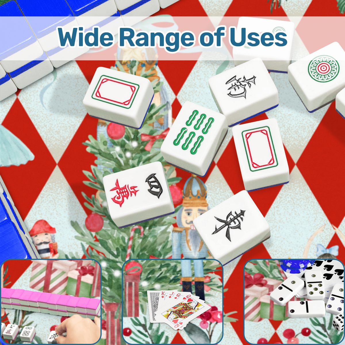 Harlequin Christmas Nutcracker Round Mahjong Mat
