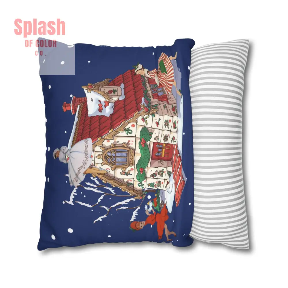 Festive Mahjong Christmas House Pillowcase Whimsical Mahj Gals Holiday Decor Pillow Cover Only Home Decor