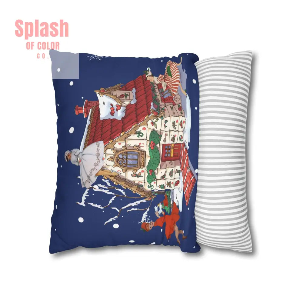 Festive Mahjong Christmas House Pillowcase Whimsical Mahj Gals Holiday Decor Pillow Cover Only Home Decor
