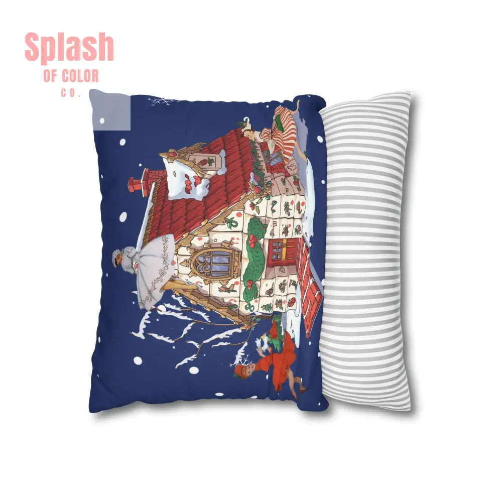 Festive Mahjong Christmas House Pillowcase Whimsical Mahj Gals Holiday Decor Pillow Cover Only Home Decor