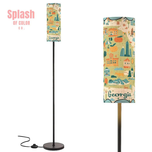 Book Nook State Pride Georgia Whimsical Splash Of Color, Modern Floor Lamp - Splash of Color co.