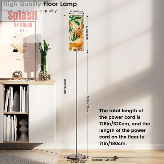 The Tigeress Quintessential Animal Print Modern Tall Floor Lamp - Splash of Color co.