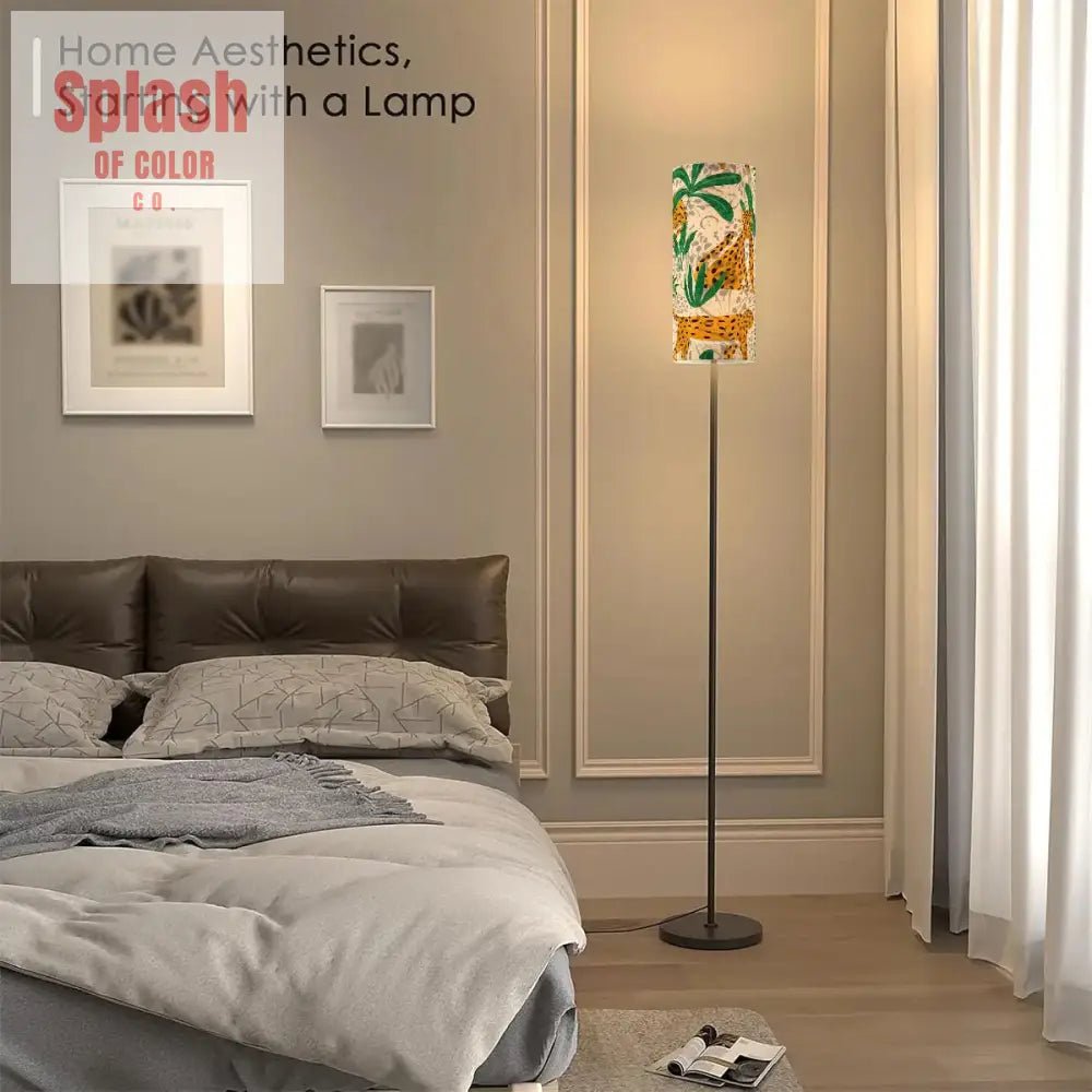 The Tigeress Quintessential Animal Print Modern Tall Floor Lamp - Splash of Color co.