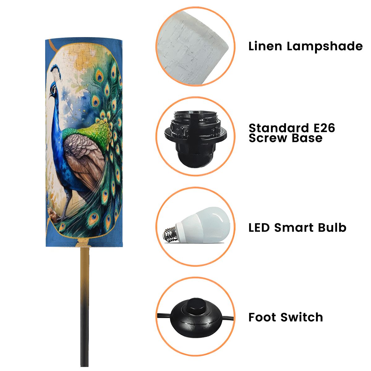 Floor Lamp Modern Standing Lamp (Made in USA) - One Size - Floor Lamps