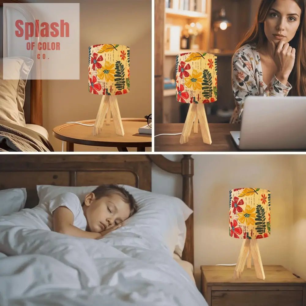 Floral Heritage Collection, Desk Reading Modern Tripod Table Lamp - Splash of Color co.