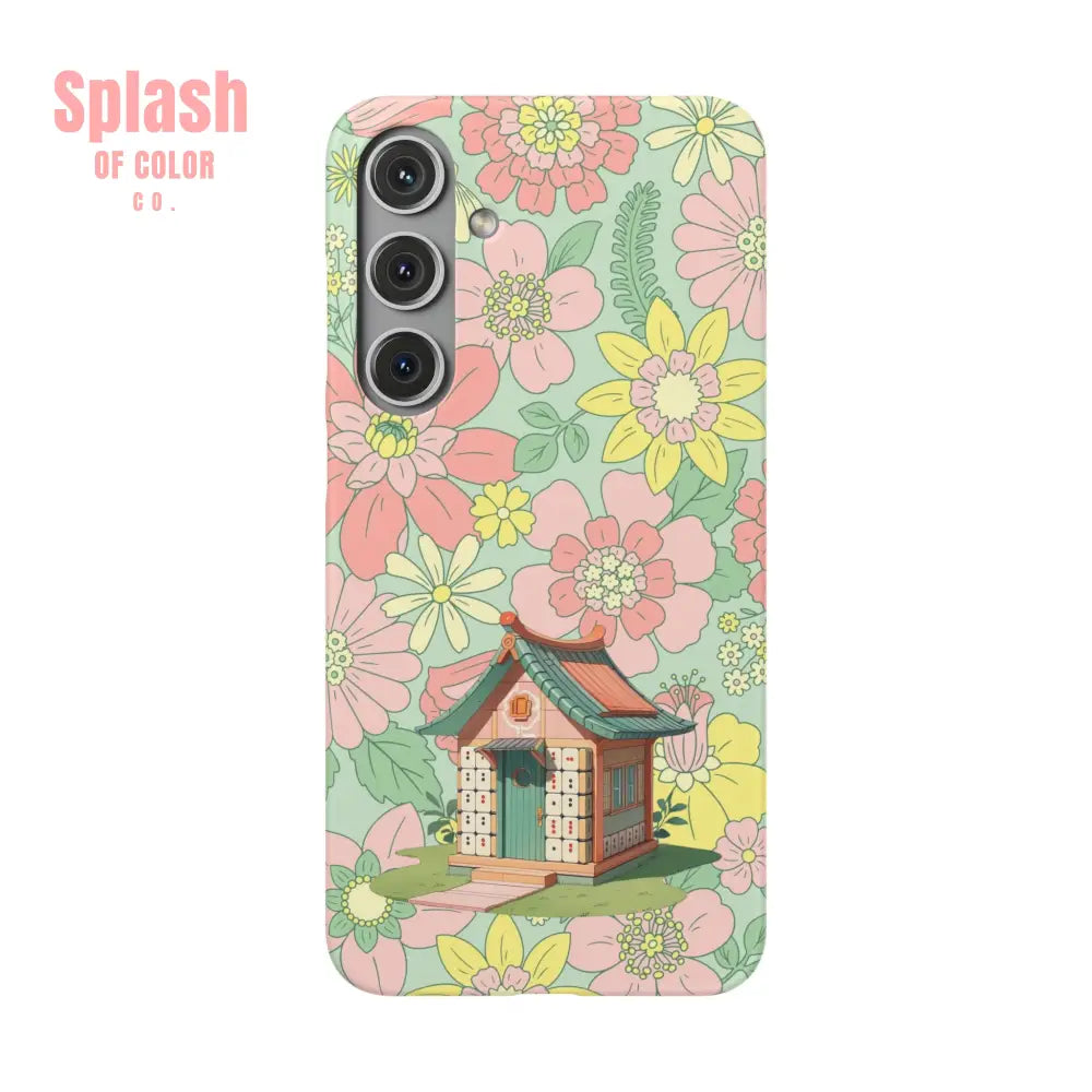 Floral Heritage Mahjong Lover Phone Case Cute Mahj Gift Samsung Galaxy S24 Plus / Matte Phone Case