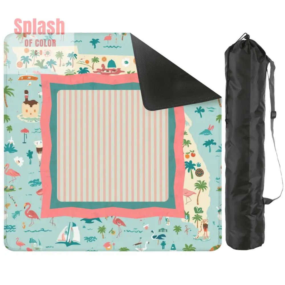 Florida Sunshine State Whimsical Mahjong Game Mat - Splash of Color co.