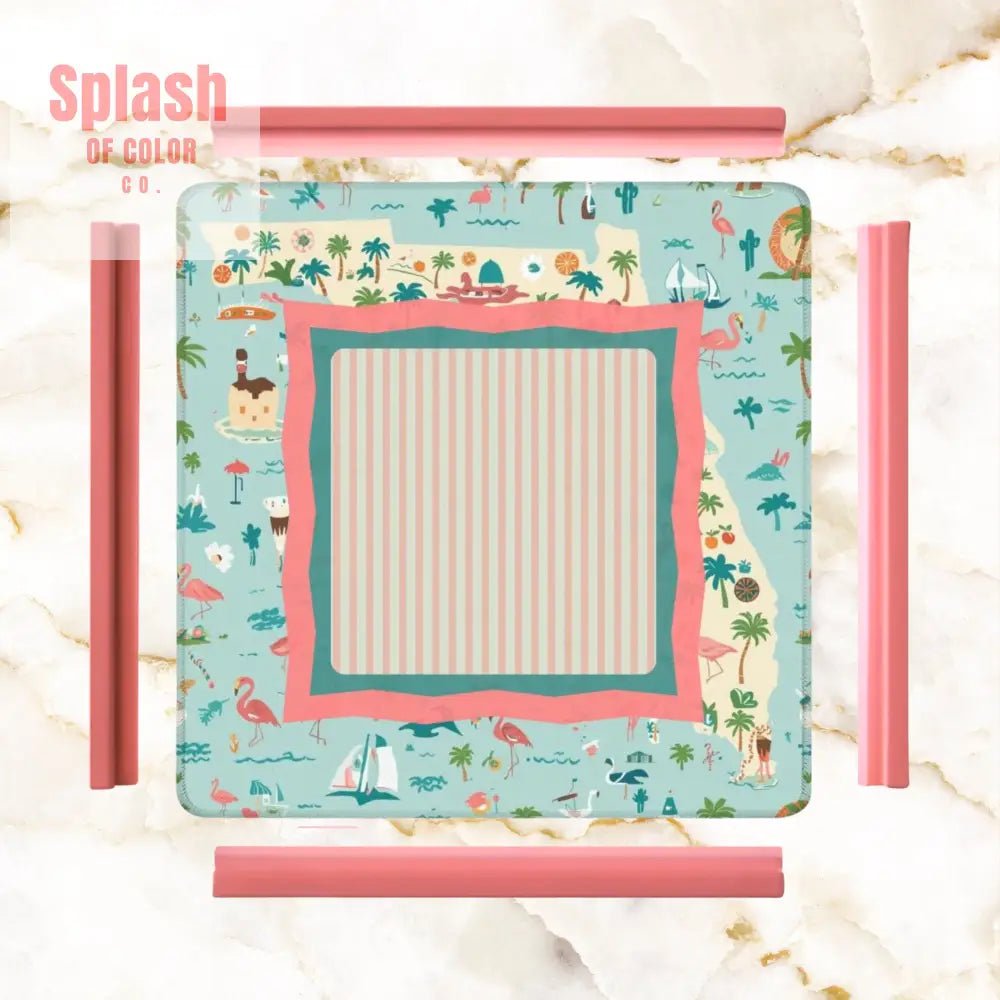 Florida Sunshine State Whimsical Mahjong Game Mat - Splash of Color co.