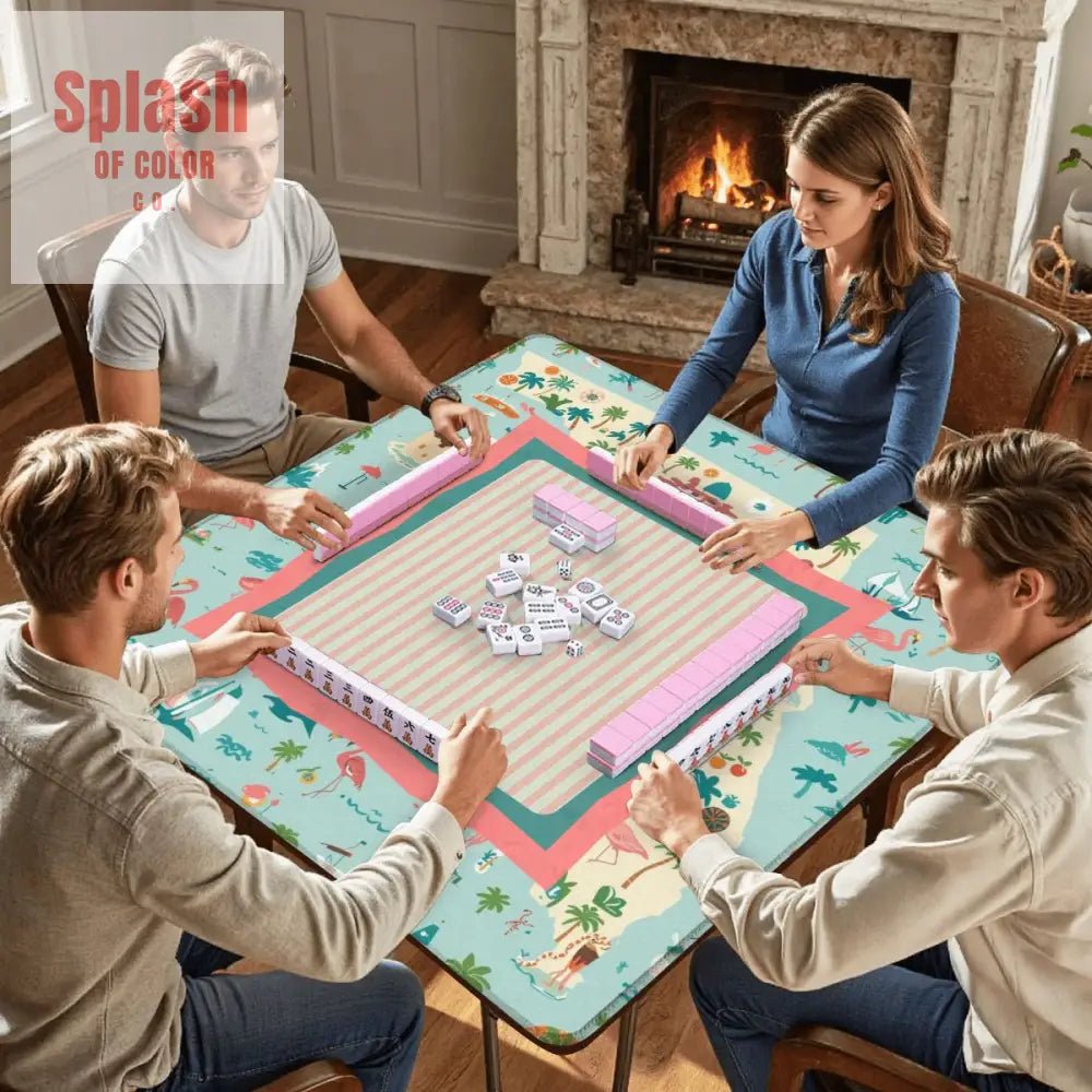Florida Sunshine State Whimsical Mahjong Game Mat - Splash of Color co.