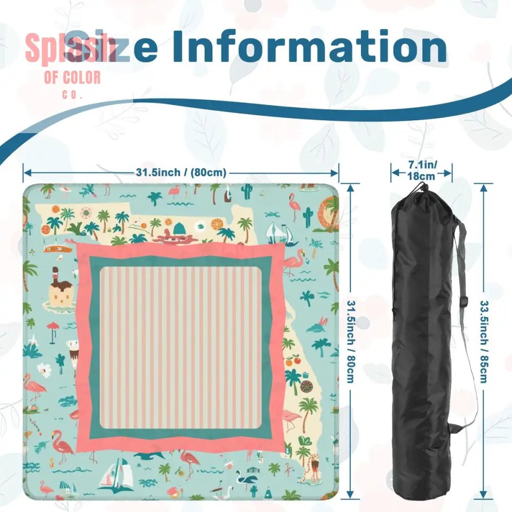 Florida Sunshine State Whimsical Mahjong Game Mat - Splash of Color co.
