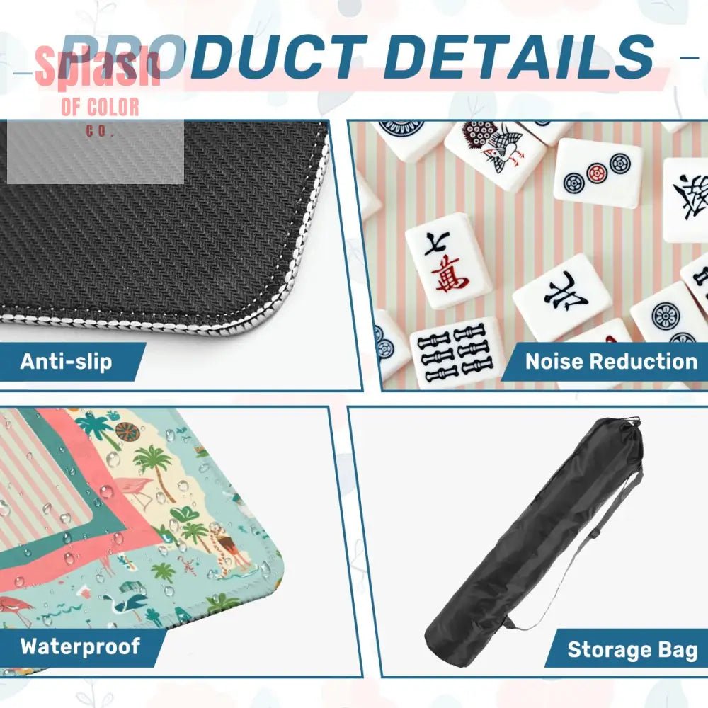 Florida Sunshine State Whimsical Mahjong Game Mat - Splash of Color co.