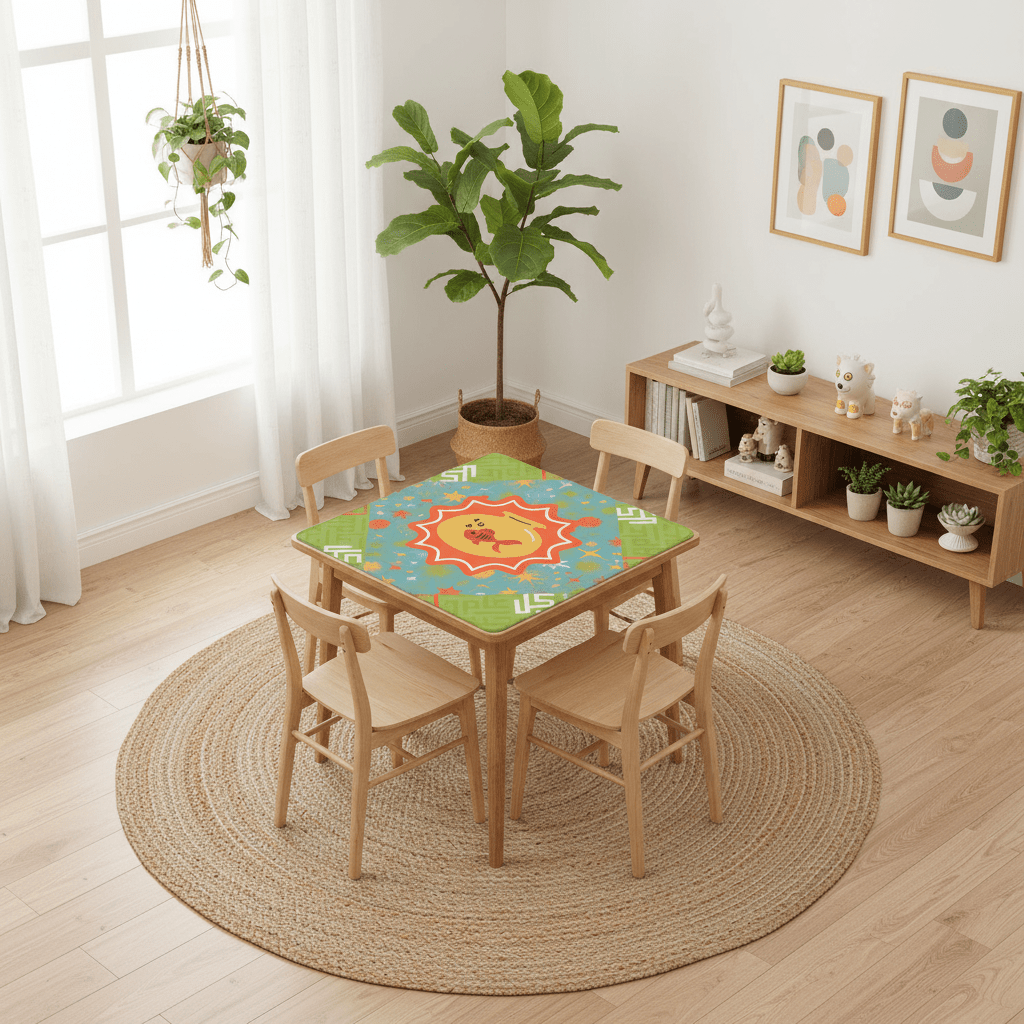 Modern Cosmic Starborne Fish Mahjong Mat - Splash of Color Co.