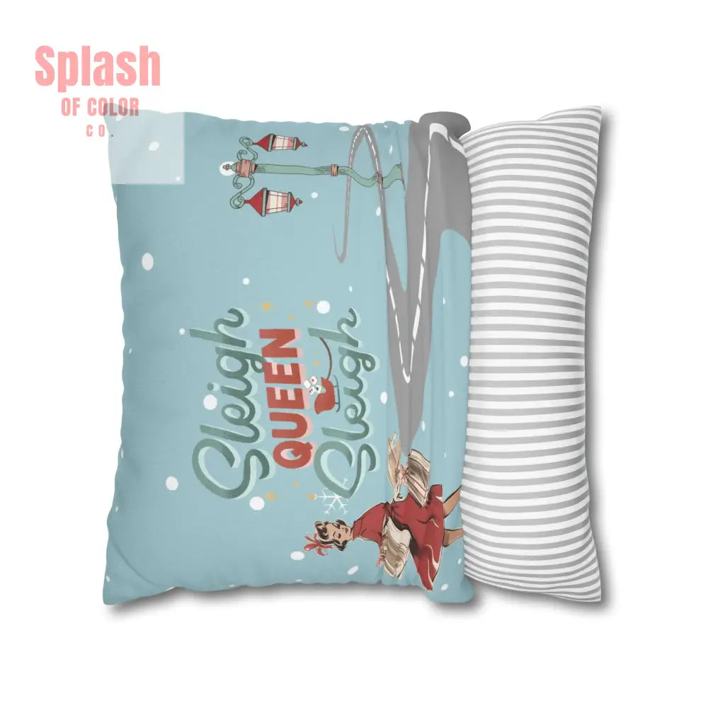 Funny Mahjong Christams Festive Pillowcase Sleigh Queen Mahj Christmas Accent Home Decor