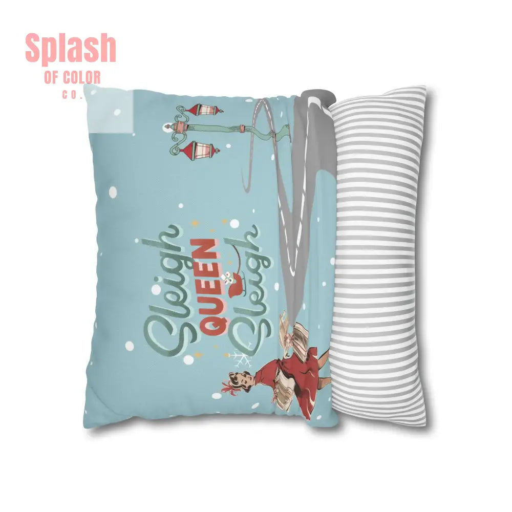 Funny Mahjong Christams Festive Pillowcase Sleigh Queen Mahj Christmas Accent Home Decor