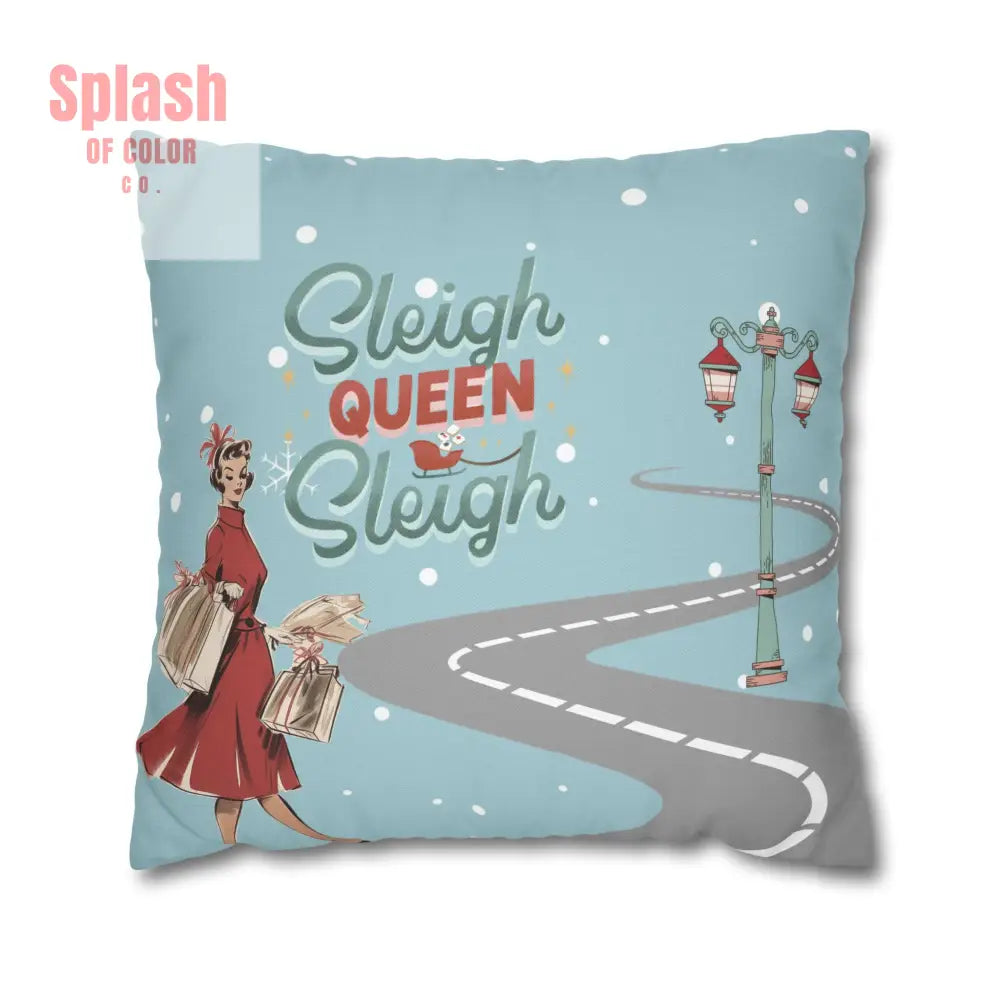 Funny Mahjong Christams Festive Pillowcase Sleigh Queen Mahj Christmas Accent 20’’ × 20’’ Home Decor