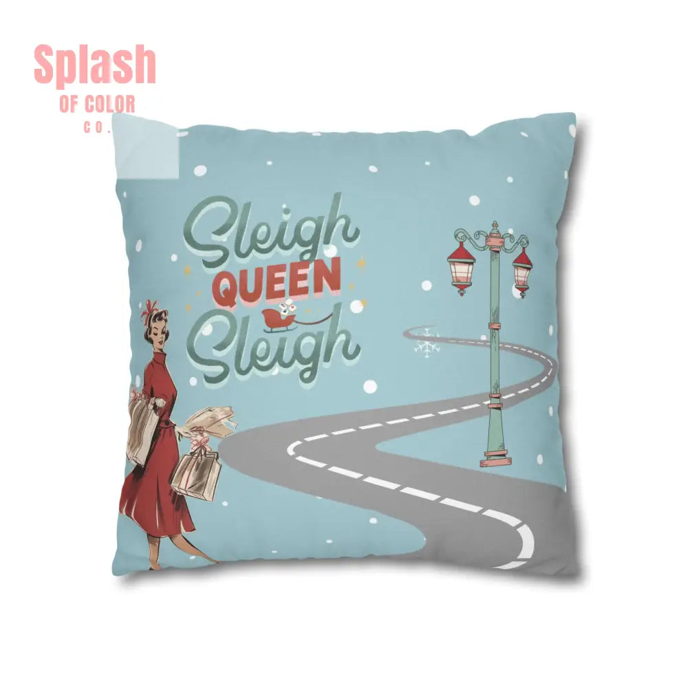 Funny Mahjong Christams Festive Pillowcase Sleigh Queen Mahj Christmas Accent Home Decor