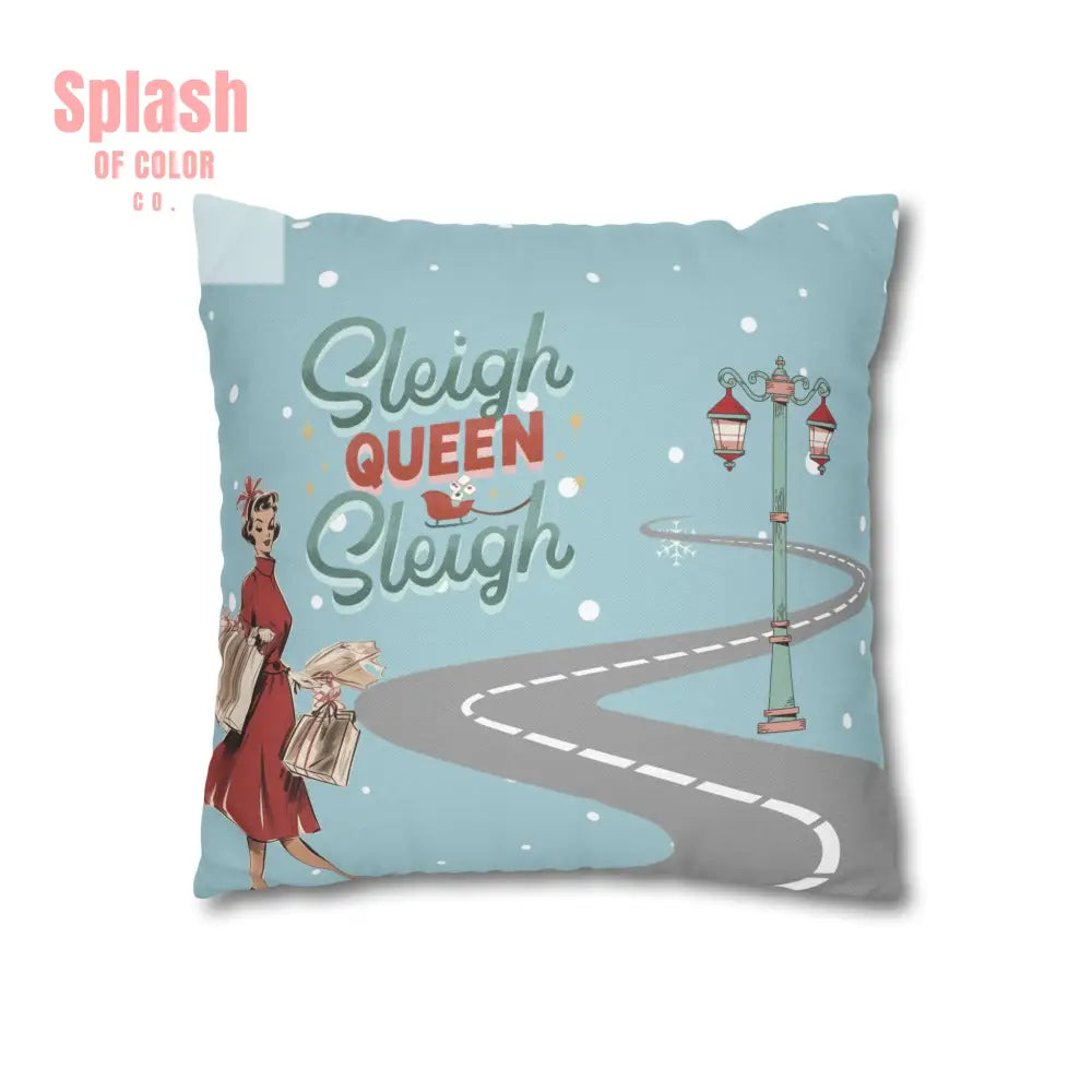 Funny Mahjong Christams Festive Pillowcase Sleigh Queen Mahj Christmas Accent Home Decor