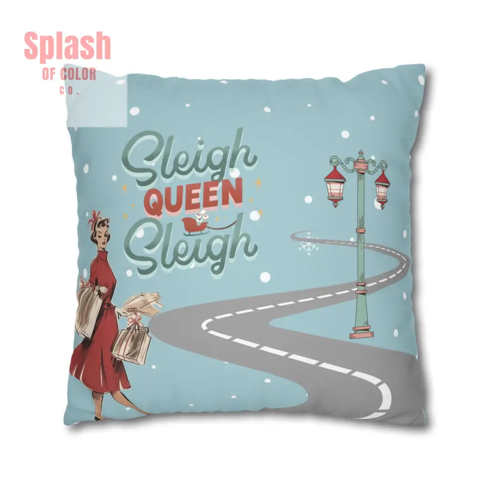 Funny Mahjong Christams Festive Pillowcase Sleigh Queen Mahj Christmas Accent Home Decor